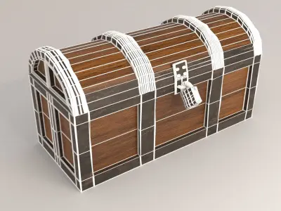 Vintage chest Low-poly 3D model purchase