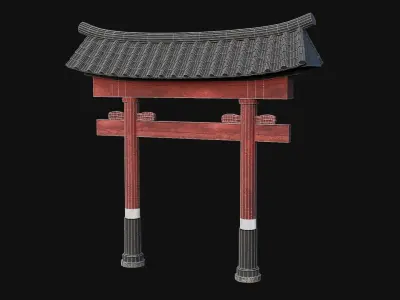 JAPANESE ASIAN MEDIEVAL FEUDAL CITY STRUCTURES COLLECTION Low-poly 3D model