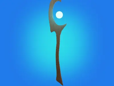 Magic Staff Low Poly Game Ready  Free low-poly 3D model