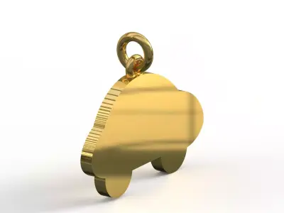 Plate Cartoon stl 3dm gold Car gp0254 3D print model purchase
