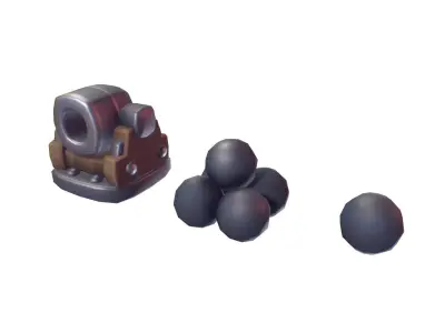 Cube World Cannon - Proto Series Low-poly 3D model