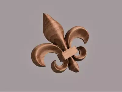 Fleur de lis Carving Ornament 3D print model