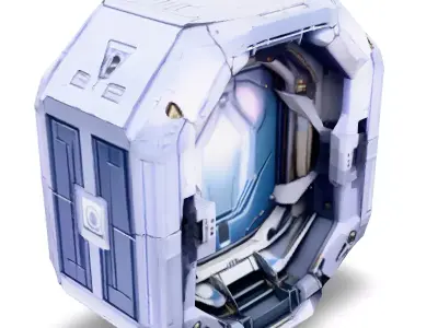 SciFi Airlock Entrance HighPoly Low-poly 3D model