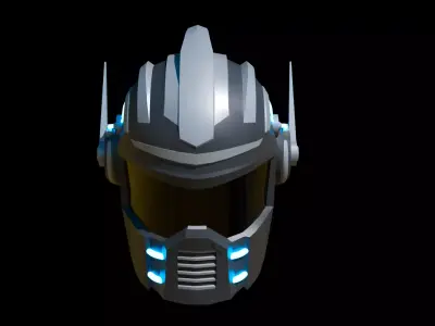 Low Poly Sci Fi Cyberpunk Helmet 3D Model Low-poly 3D model
