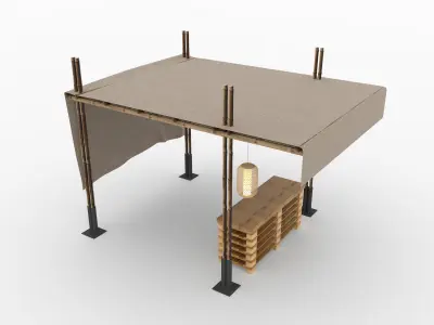 Canopy Sales Booth for Outdoor Events Low-poly 3D model