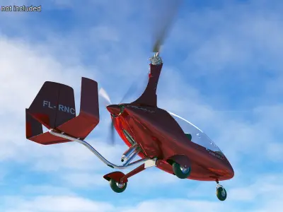 Calidus 912 Autogyro Red Simple Interior 3D model