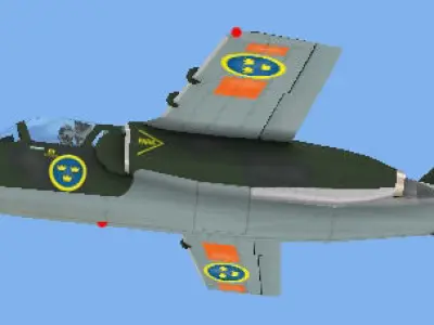 SAAB 105 Sk60C Low-poly 3D model