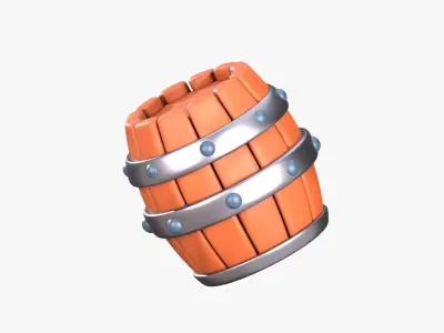 Wooden Barrel 3D Illustration 3D model