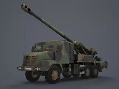Caesar Artillery Nexter  Low-poly 3D model