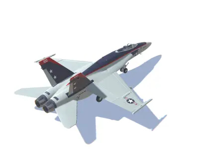 FA-18 Hornet Jet Fighter Aircraft Low-poly 3D model