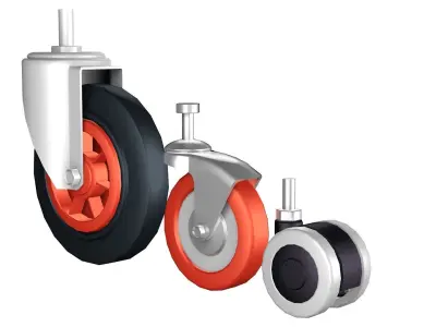 Collection Wheel set of castor wheels 3D model