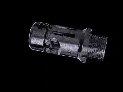 Muzzle brake down mechanical part stl 3D model