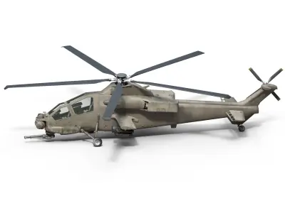 Military Helicopter Low-poly 3D model get