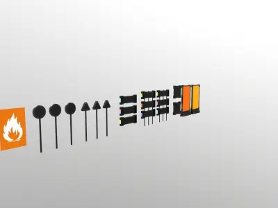 Sci-Fi Signs Low-poly 3D model