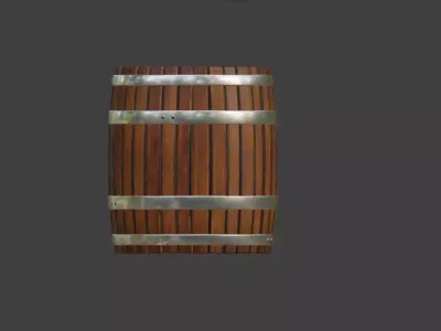 Realistic Wooden Barrel Game Ready PBR 3D Model Blender - FBX 3D model