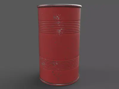 Oil Barrel Low-poly 3D model 14