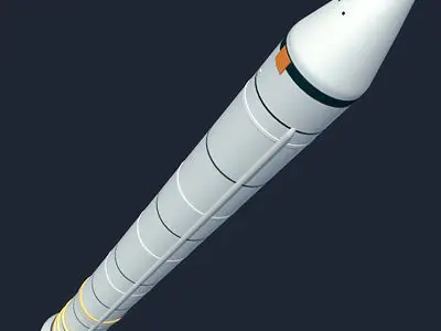 White Solid Rocket Booster 3D model