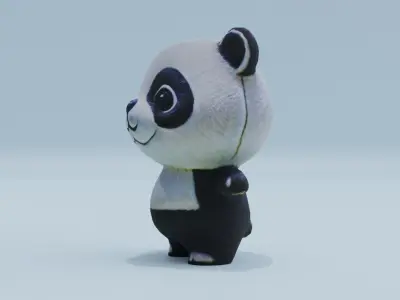 Panda Character T-Pose Free low-poly 3D model