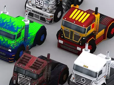 3DRT - Road Rush Heavy Trucks  Low-poly 3D model