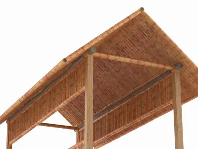 Tropical Bamboo Covered Footbridge 3D model