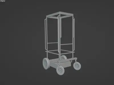 Industrial Mini Cart Low-poly 3D model