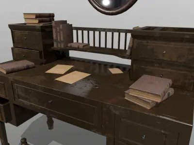 Writing Desk Low-poly 3D model