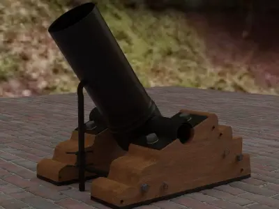 Fireworks launcher 100mm 3D model