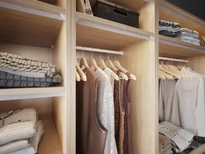 Wardrobe with Clothes part D 3D model
