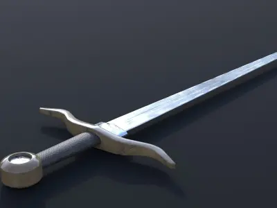 LowPoly Medieval Sword GameReady Weapon Asset Low-poly 3D model purchase