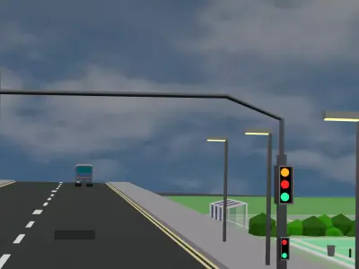 bus stop city assets Free low-poly 3D model