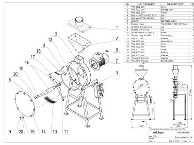 WG 4002 - STL Grain crusher - scrapper - 1 kW 3D model