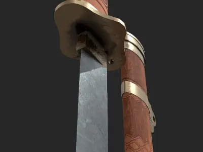 MunGwan do-Civil servants sword Low-poly 3D model