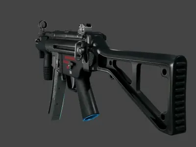 FPS MP5k SMG Pack Low-poly 3D model