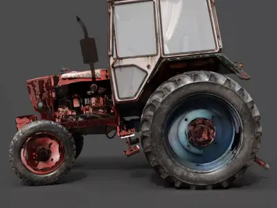 Classic Agricultural Tractor - Detailed Retro Farm Vehicle 3D model