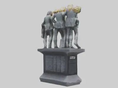Led Zeppelin statue model Low-poly 3D model