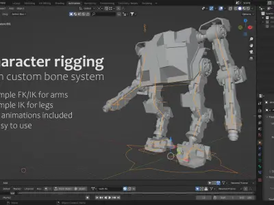 Mech 05 - Defender Low-poly 3D model