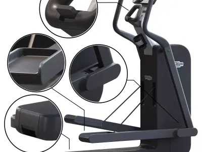 Technogym Cardio Equipment Treadmill Bike Elliptical Climbing 3D model