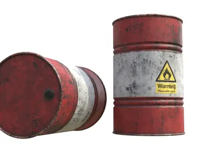 Old Barrel photorealistic Low-poly 3D model
