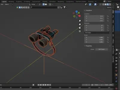 Binoculars Low-poly 3D model shop