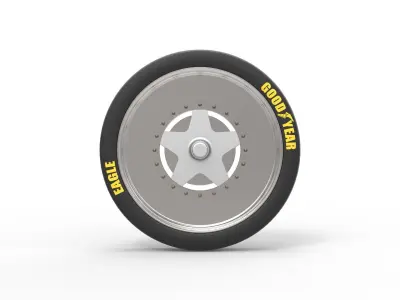 Front wheel from dragster 3D model
