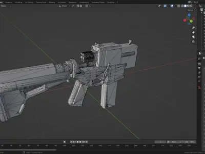 Sci fi gun W211 Game ready PBR Low-poly 3D model