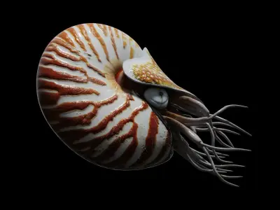 Chambered nautilus Low-poly 3D model