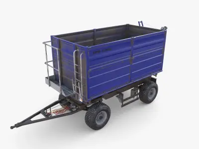 Agro trailer V2 Low-poly 3D model