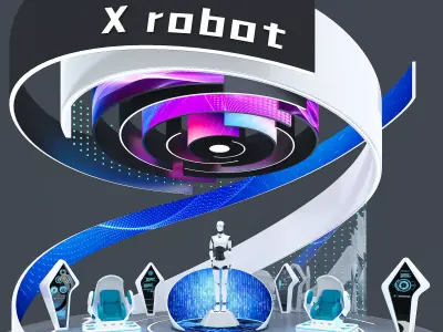 Open exhibition booth 3D model