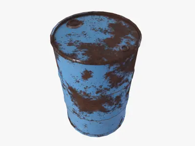 Painted Rust Barrel Low-poly 3D model