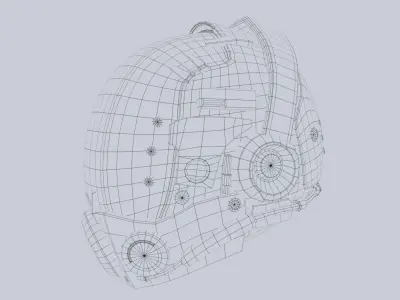 Scifi helmet Low-poly 3D model get
