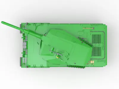 Leopard 2 Flachturm Projekt Leopard 3 kurze Wanne from 1979 Free 3D model