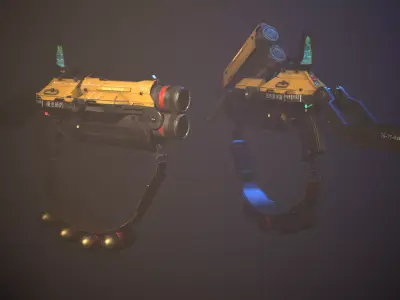 Double Barrel Grenade Launcher Low-poly 3D model