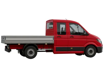VW Crafter 2 Flatbed Truck 3D model by CommercialVehicles