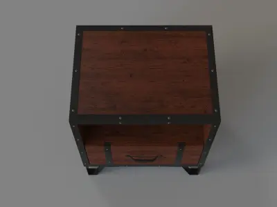 Carbon Loft Flinders Vintage Walnut Industrial End Table 3D model